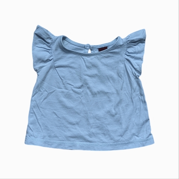 Tea Collection Light Blue Flutter Sleeve Top - Size 0-3M - Picture 1 of 4